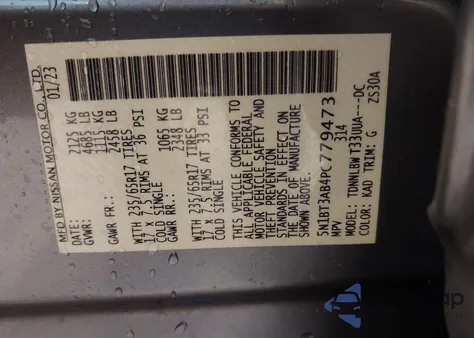 2023 Nissan Rogue S Intelligent Awd из США, поврежденный, VIN 5N1BT3AB4PC779473